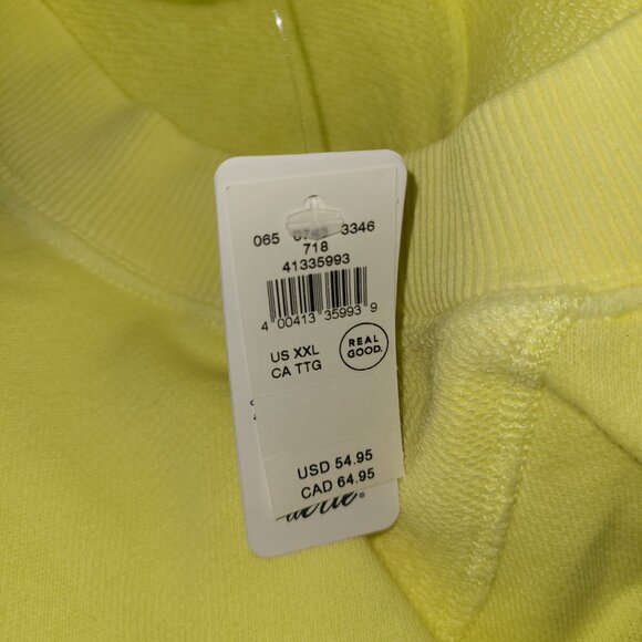 NWT Aerie Oversized Sweatshirt Bright Yellow Crew Neck Tunic Top XXL - Picture 5 of 6